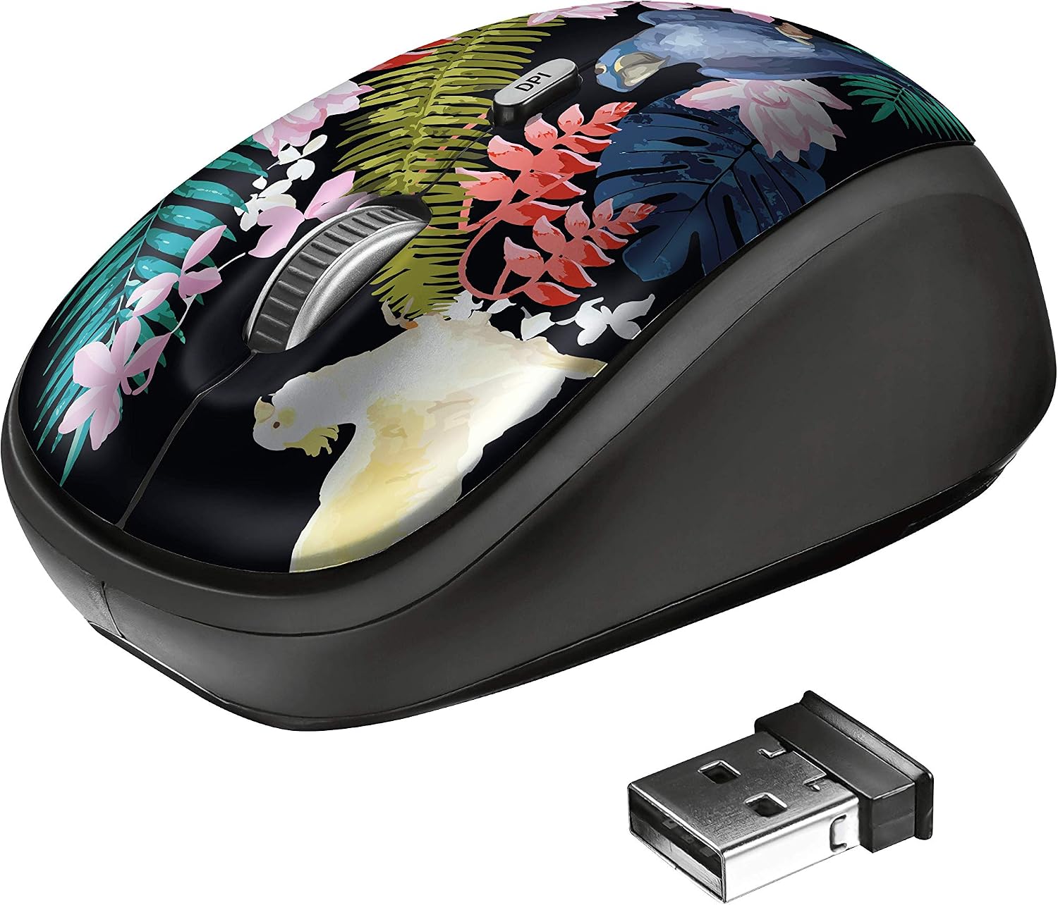 Trust YVI Wireless USB Compact Mouse for Computer and Laptop 800-1600 DPI, Parrot