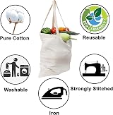 CENTRIX Natural Cotton Tote Bags 10 Pack 15 x 16 inch Eco Friendly Canvas view 6