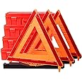 CARTMAN 12 Pack Warning Triangle DOT Approved, Identical to United States FMVSS 571.125, Reflective Warning Road Safety Triangle Kit