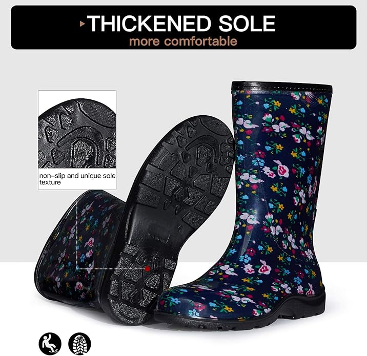 KomForme Womens Waterproof Rain Boots