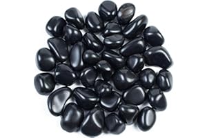 BEZAVO Black Tourmaline Tumbled Stones and Crystals Bulk - Polished Stones - Rock Collection - Vase Filler Tumbles - Crystals Healing Reiki - Gemstone Gifts - Good Luck - Fountain Tumbles Size 20-25 mm, 1lb
