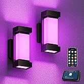 XMCOSY+ Outdoor Wall Lights, 2100LM Smart LED Porch Lights Outdoor, RGBCW Exterior Lighting Sconce, Wi-Fi Control, Compatible