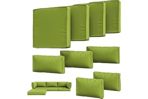 Tounosnt 9Pcs Outdoor Chair Cushions Covers Waterproof Anti-Fading for 5 Pack Patio Set Cushion Slipcovers, Outdoor Furniture Protector Cover Replacement(Cover Only)