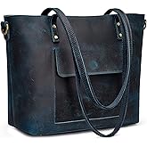 S-ZONE Women Genuine Leather Tote Bag Shoulder Handbag Vintage Crossbody Purse