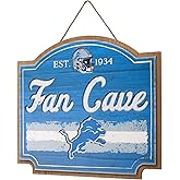FOCO NFL Official Primary Logo Established 15" Fan Cave Wall Sign (Detroit Lions, One Size)