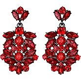 EVER FAITH Costume Jewelry Marquise Austrian Crystal Art Deco Banquet Dangle Earrings for Women Bridal