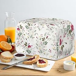 Doojoayie Simple Flower 4 Slice Toaster Cover Small