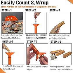 Coin Counters & Coin Sorters Tubes Set of 5