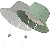 Urban Virgin 2-Packs Baby Sun Hat UPF 50+ Sun Protective Toddler Bucket Hat Summer Kids Beach Hats