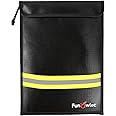 Fireproof Waterproof Money Document Bag - 15" x 11" Upgraded Zipper Bags, Fire & Water Resistant Storage Organizer Pouch for A4 A5 Documents Holder,File,Cash,Jewelry,Passport,Tablet,Laptop (Black)