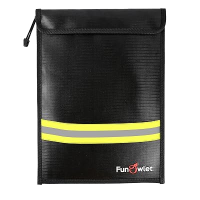 Fireproof Waterproof Money Document Bag - 15" x 11" Upgraded Zipper Bags, Fire & Water Resistant Storage Organizer Pouch for A4 A5 Documents Holder,File,Cash,Jewelry,Passport,Tablet,Laptop (Black)