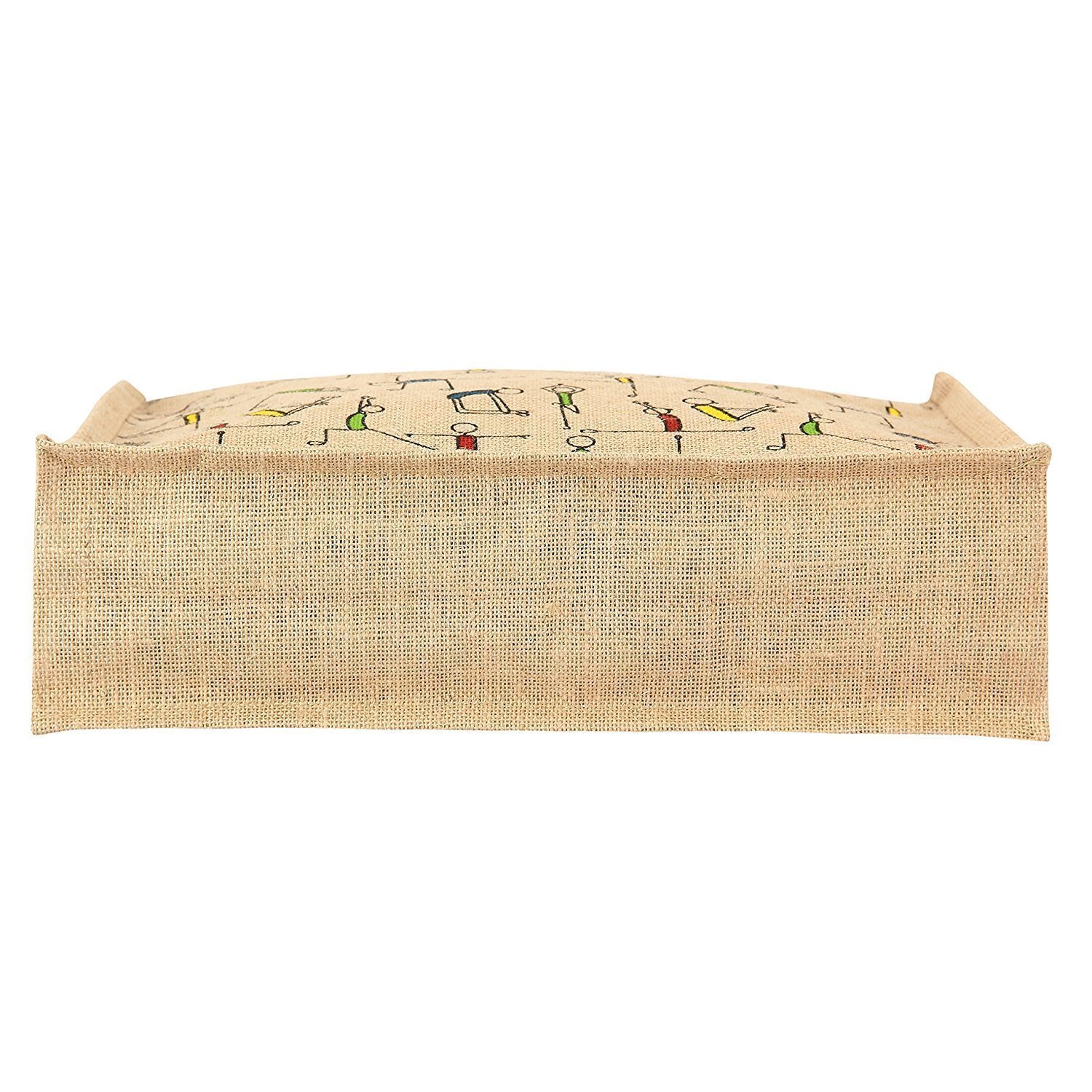 rangteq women's printed jute tote bag(beige)