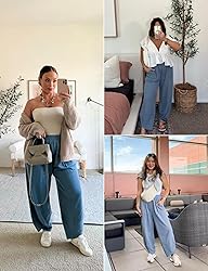 Xiaoxuemeng Womens Baggy Wide Leg Pants Casual