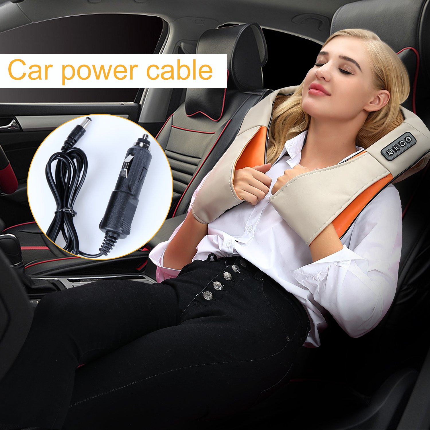 Betorcy Shiatsu Neck Massager - with Heat 4D Kneading, Adjustable Intensity, Relieve Muscle Pain - for Neck, Back, Shoulders, Legs, Foot