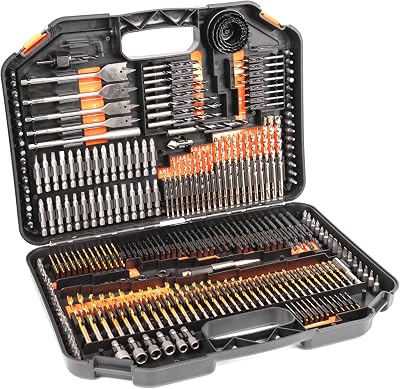 Terratek 246pc Drill Bit Set with HSS Titanium Wood Masonry Screwdriver Bits