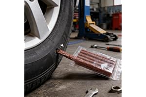 80pcs Car and Motorcycle Tire Repair Strips | Tubeless Tyre Wheels Puncture Plug Seal Tape, Uncharged, Synthetic Rubber, Bran