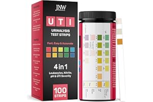JNW Direct 4-in-1 UTI Test Strips - 100ct Urine Test Strips, Quick and Easy, Accurate Home UTI Test for Women & Men, Results in 60 Seconds, Urinalysis Test Strips Full Panel, JNW Direct