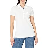 Nautica Women's Polo Short Sleeve Button Placket Polo, Bright White, Medium