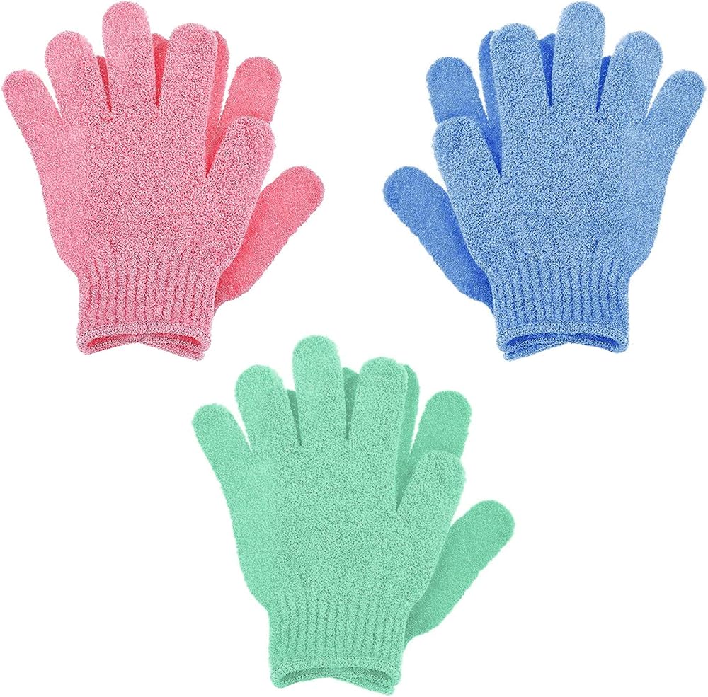 Sibba 6Pcs Exfoliating Gloves Body Scrub Mitts for Shower & Spa
