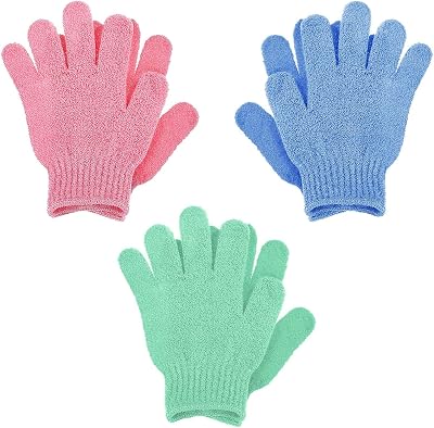 Sibba 6Pcs Exfoliating Gloves Body Scrub Mitts for Shower & Spa