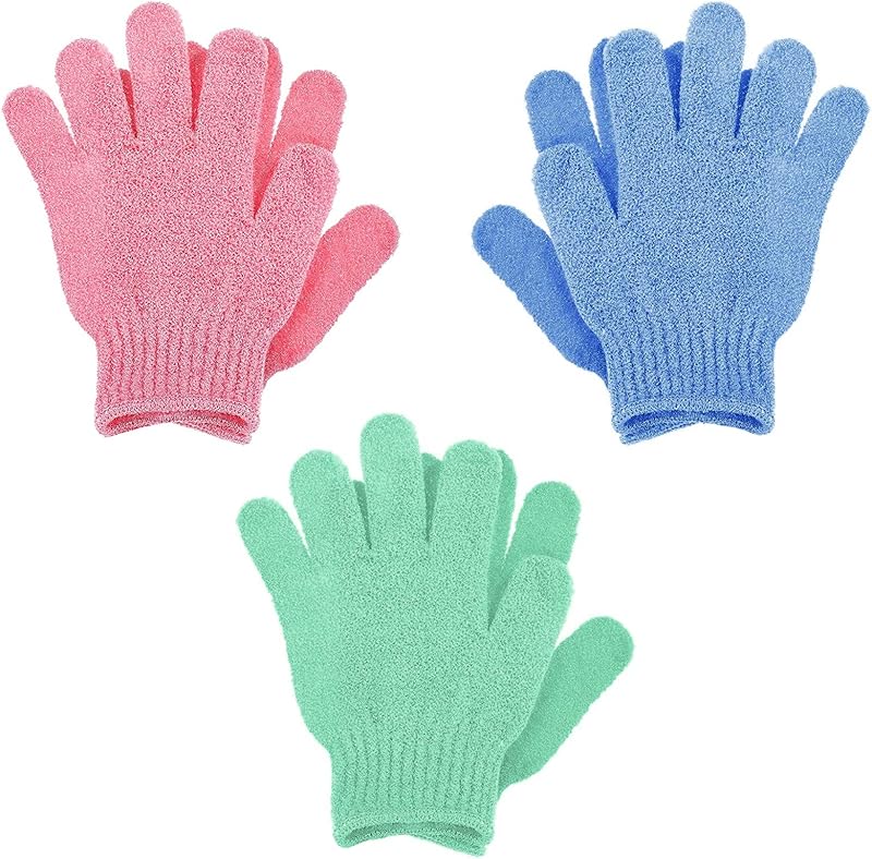 Sibba 6Pcs Exfoliating Gloves Body Scrub Mitts for Shower & Spa