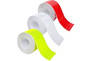 DARLINGAO 3 Rolls Reflective Tape Outdoor Waterproof, Reflective Warning Tape, Trailer Reflectors, Safety Reflective Strips, Nighttime Reflective Stickers, for Car Bike Baby Stroller Helmet, 1 Inch x 30 Ft