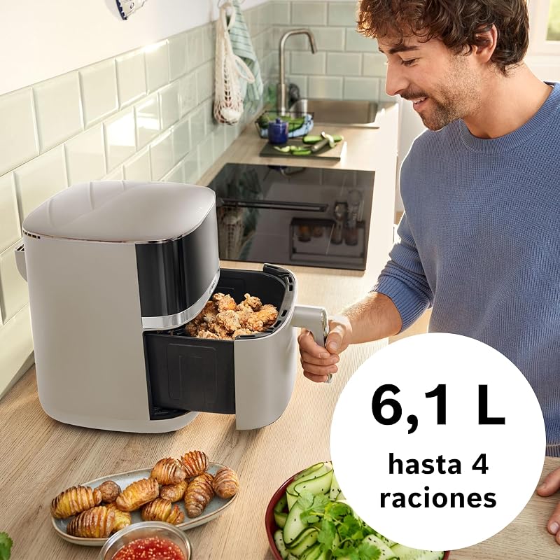 , Freidora de aire Serie 4, 6.1L, Doble calor, Crema, MAF462C0