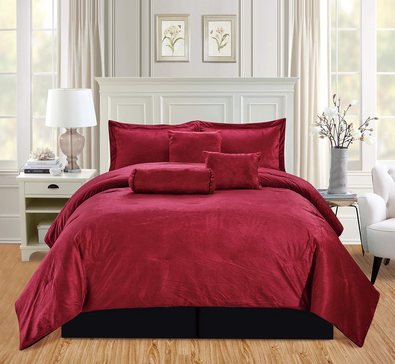Amazon Com Grandlinen 7 Piece California Cal King Size Solid