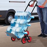 DURHAND Stair Climbing Hand Truck 120 kg Steel Foldable Trolley Red view 3