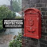 ZENO Red Wall Mounted Letter Box with 2 Keys Large Postbox Classic view 5