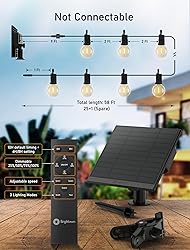 Brightown 58FT Solar String Lights Outdoor with