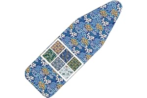 LCLW Ironing Board Cover and Pad Standard Size 15 x 54,3 Pairs of Hook and Loop Fastener Straps,Elastic Edges,2 Layers Ironing Board Cover with Thick Padding (B Pattern)