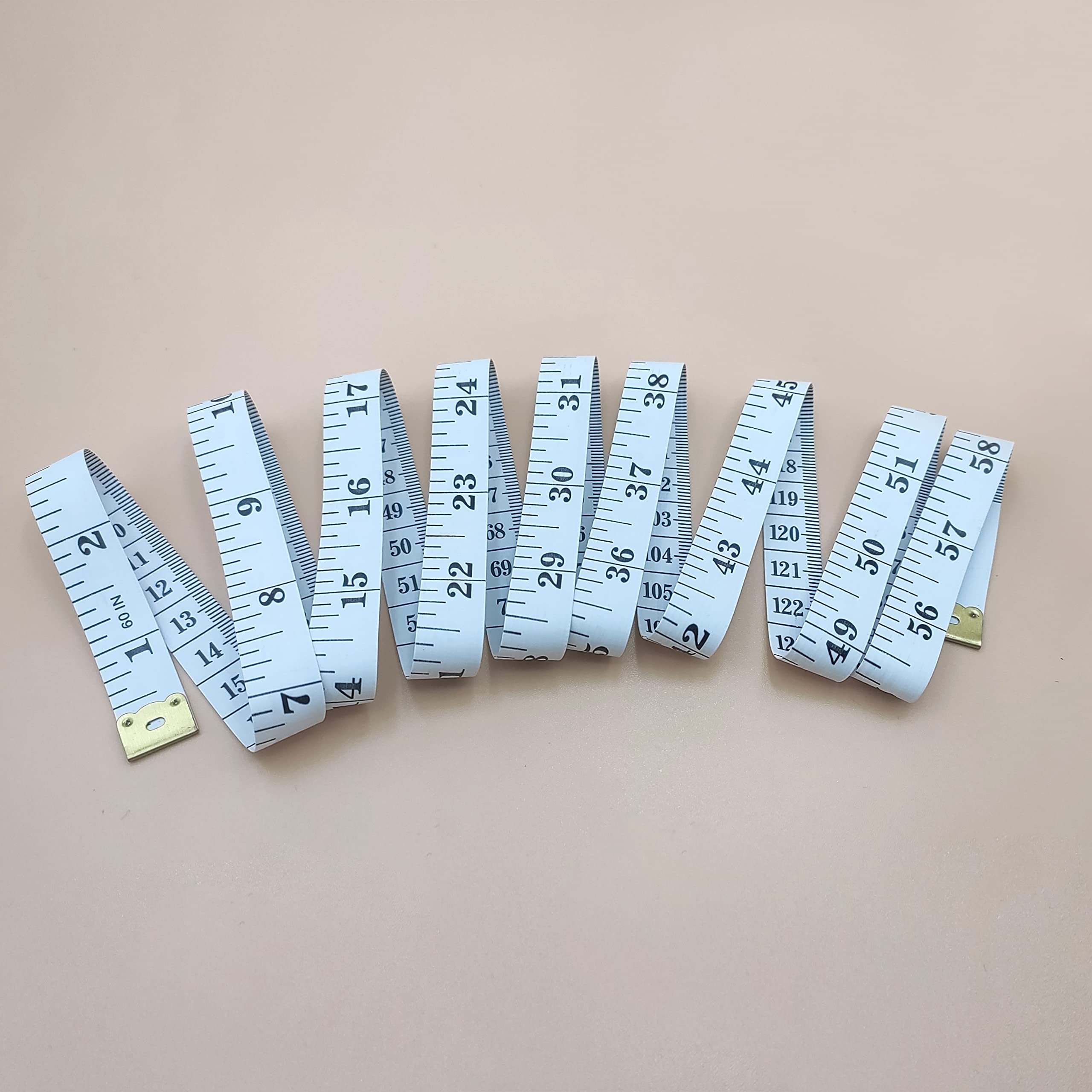 STAMI PLET 4 Pack Soft Tape Measure Double Scale 60-inch/150cm, Fabric Craft Tape Measure & Medical Body Measurement, Sewing Flexible Vinyl Ruler & Measuring Tape for Body Weight Loss (White)