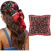 AWAYTR 27.5" Satin Head Scarf for Women's Hair Scarf Reversible Silk Bandanas for Sleeping Head Wrap Neck Cover