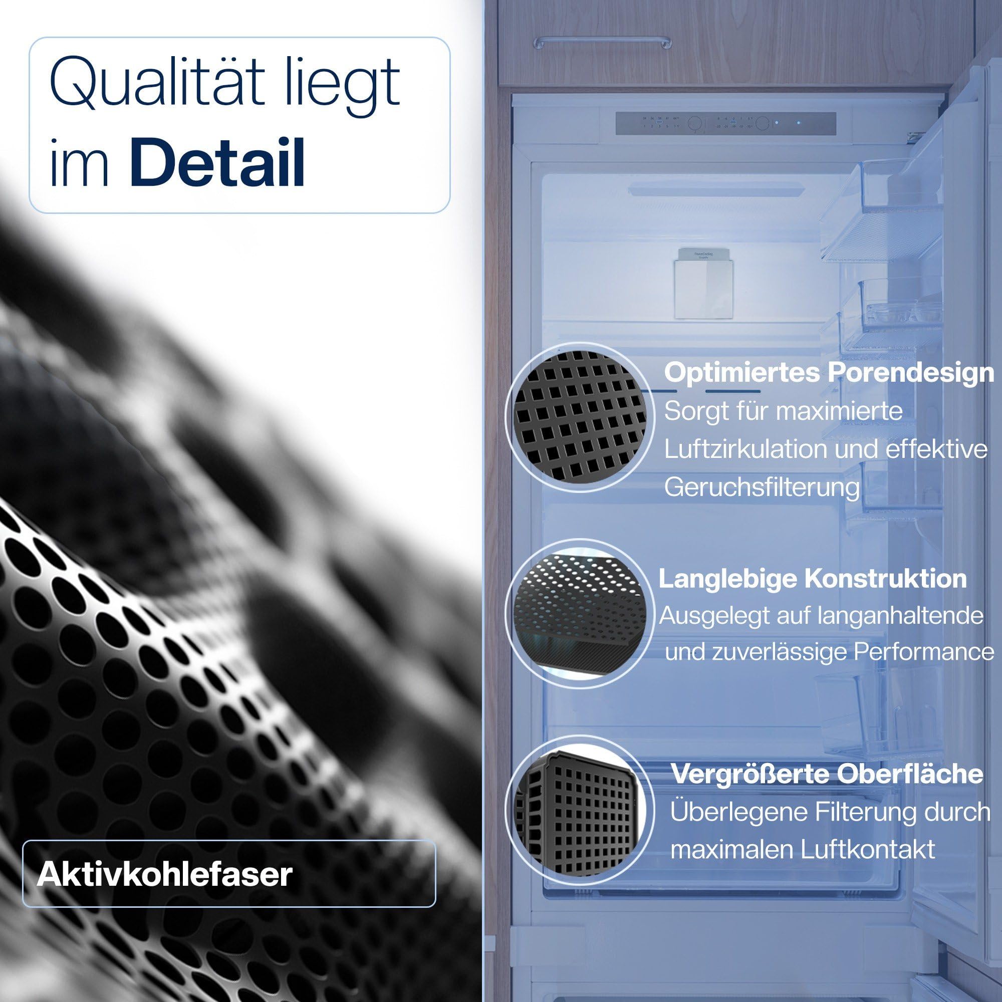 2 Aktivkohlefilter für Liebherr Fresh Air Kühlschrank 4