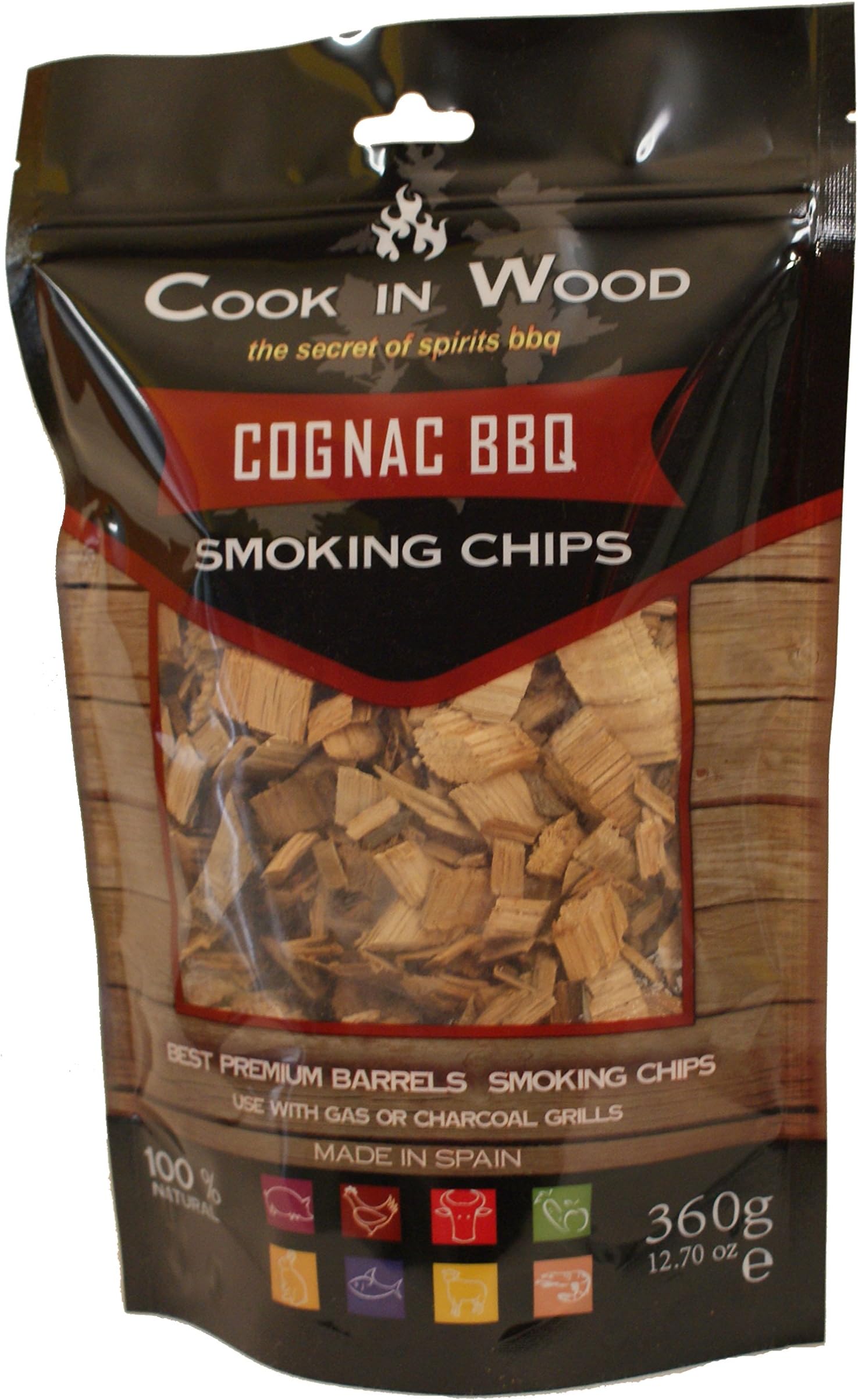 Cook in Wood - Aromatic Cognac Smoking Chips BBQ - 360 Grams / 1 Liter