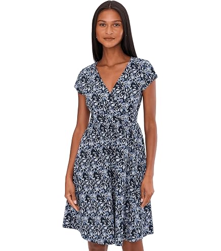 pact fit and flare crossover dress Fit-and-Flare 95% Organic Cotton 5% Color:Coral/Blue 826_labor_day_50_off_small Striped Cotton-Blend Tank Dress