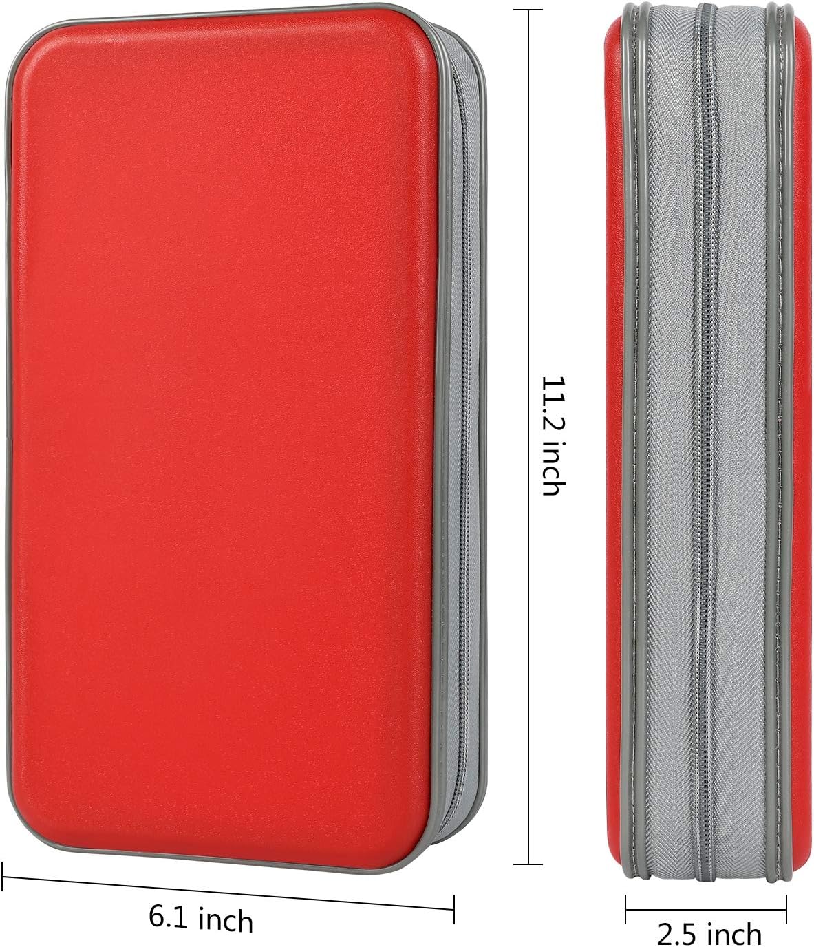 alavisxf xx CD Case, 96 Capacity Hard Plastic CD Holder Protective DVD Disc Storage Case Holder Portable Zipper CD DVD Organizer Storage Wallet for Car Home Travel (96 Capacity, Red): Electronics