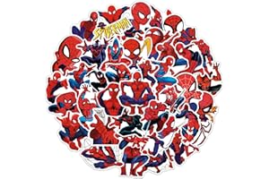 RUBANG 50pcs Spiderman Stickers for Water Bottle, Cool Superhero Movie Waterproof Vinyl Decal for Kids Teen Adult Laptop Skateboard Phone Travel Case Bike Guitar Computer