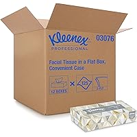 Kleenex Professional Facial Tissue for Business (03076), Flat Tissue Boxes, 12 Boxes / Convenience Case, 125 Tissues…