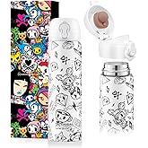 Tokidoki Unicorno Bottle 17oz Insulated Stainless Steel Water Bottle Reusable Vacuum Insulated Water Bottle Tumbler with Leak Proof Flip Bottle for Travel Office Gym (travel)