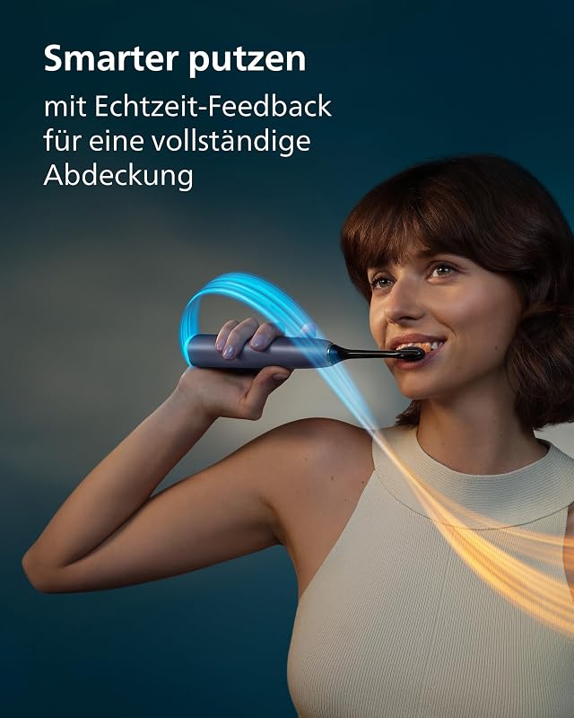 Sonicare Next-Generation DiamondClean 9000 elektrische Zahnbürste - intelligentes Feedback zur Putzabdeckung, intelligente Andruckkontrolle und 21 Einstellungen, Satin-Lila, HX9214/85