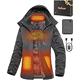 Wulcea Graphene Heated Jacket for Women Fur Lined with Large Capacity Battery Pack
