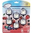 Air Jungles Ultra Berry Scent Car Air Freshener Clip, 6 Vent Clips, 4ml Each, Long Lasting Air Freshener, Up to 180 Days Car Refresher Odor Eliminator