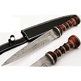 GladiatorsGuild 2607 Custom Handmade Damascus Steel Roman Gladius Sword Dagger Knife Short Sword Red Wood Handle (Replica)