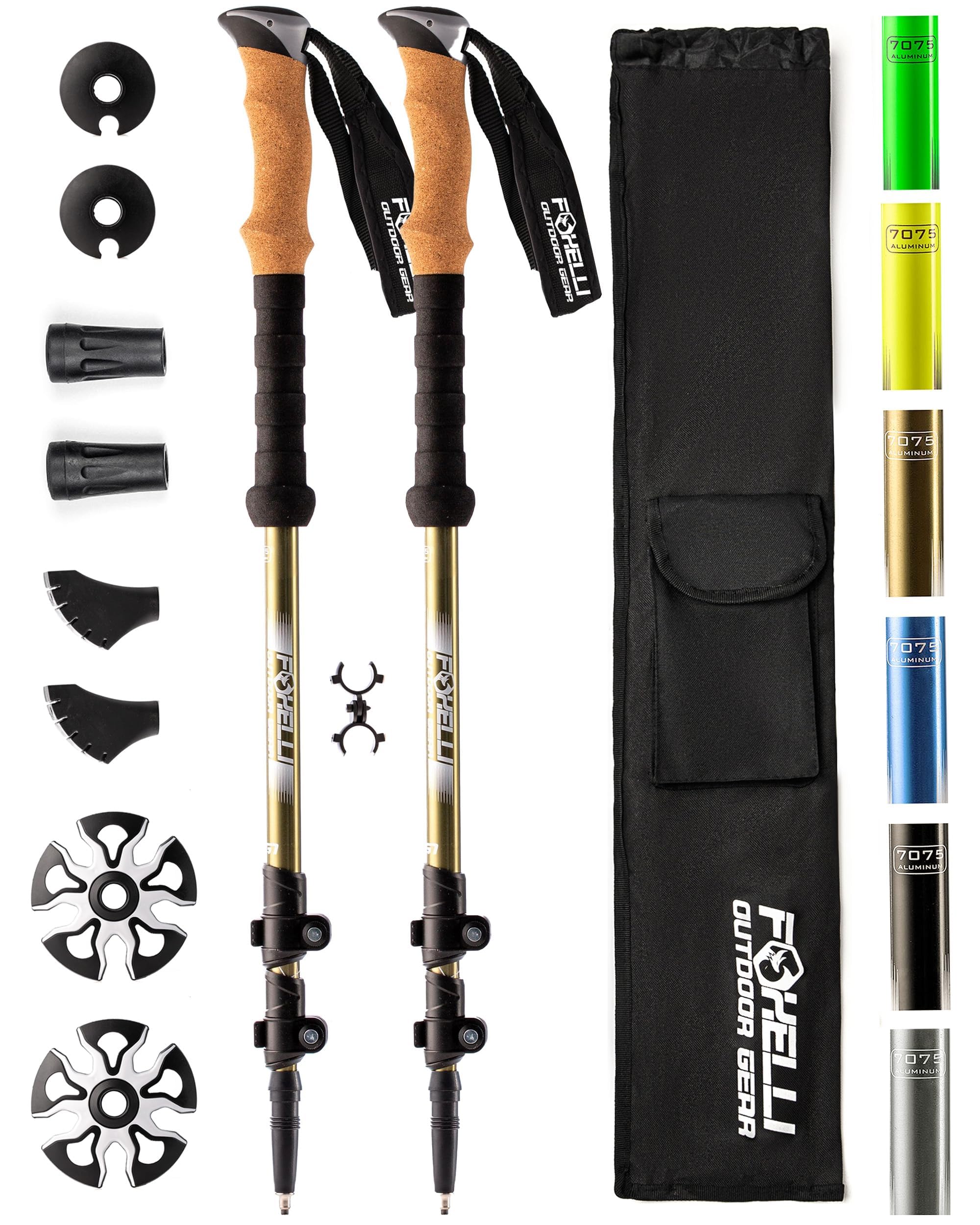 Foxelli Trekking Poles – 2-pc Pack Collapsible