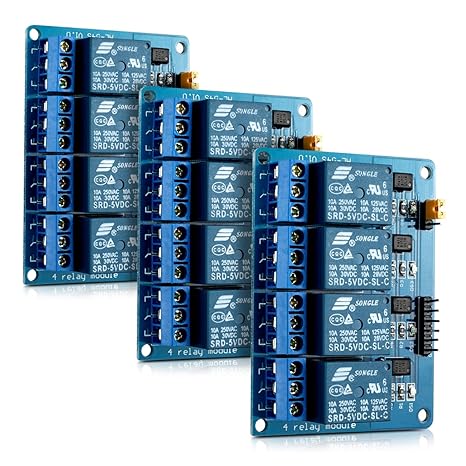 kwmobile 3X 4 Kanal Relais Modul mit 5V für Arduino