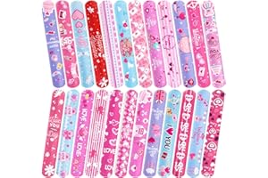 Thuodo 48 Pcs Valentines Day Slap Bracelets with Colorful Hearts for Birthday Gifts for Kids Party Supplies Favors Classroom Exchange Birthday Giveaways Game Prizes Kids Party Favors