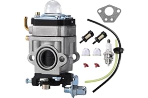 WHLDYNO 56257 57341 63022 Carburetor for Harbor Freight 52cc 2HP Predator Earth Auger Compatible with 56257 57341 MP15 49cc 43cc with Primer Bulbs Spark Plug Gasket Fuel Line Carb Kit
