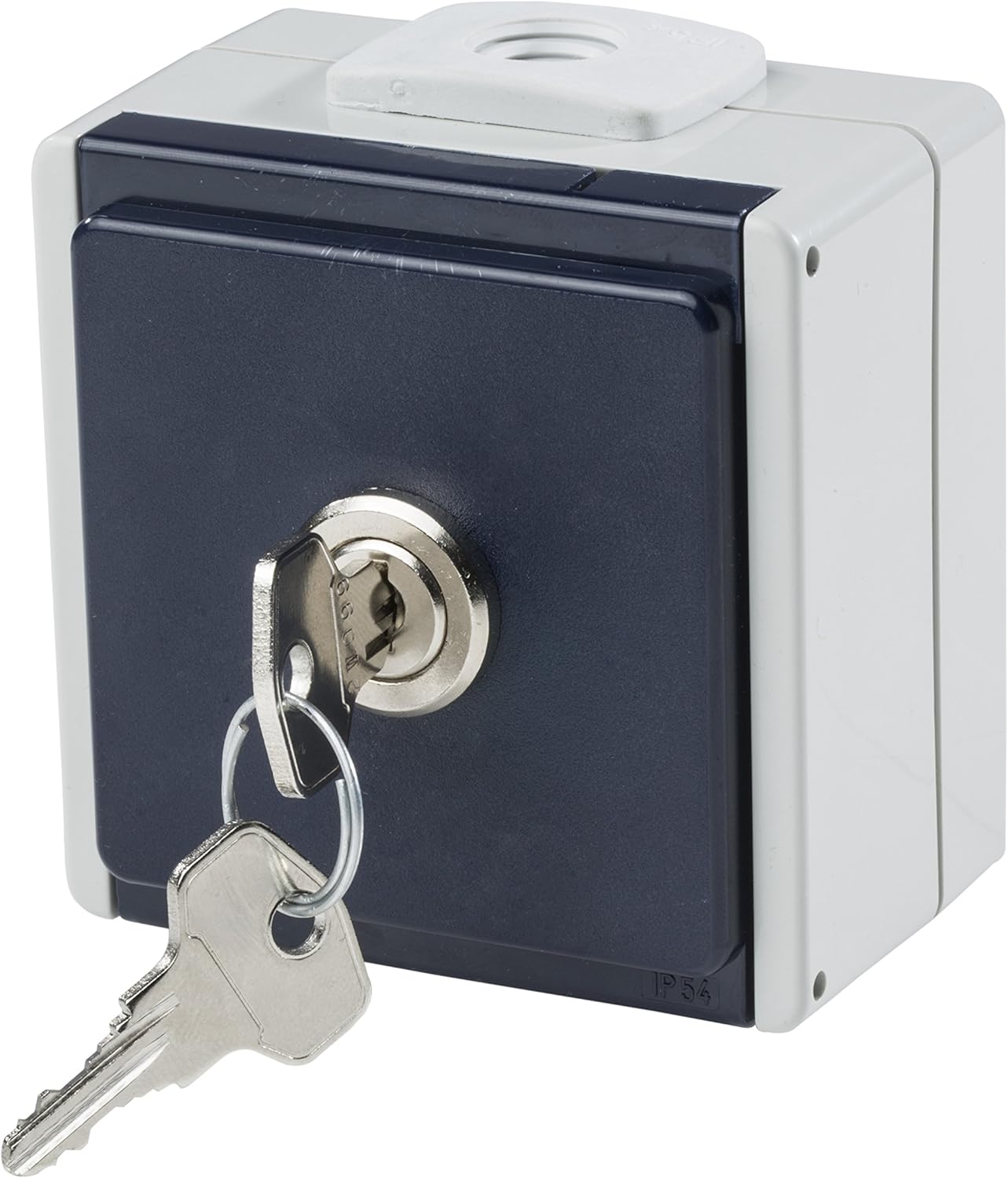 AS - Schwabe Socket Outlet with 2 cable Entries, IP54, for Outdoor use Grey 62461, 1-fach abschließbar